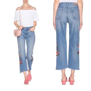 GRLFRND Helena High-Rise Embroidered Crop Jean in Chelsea Hotel Size 27